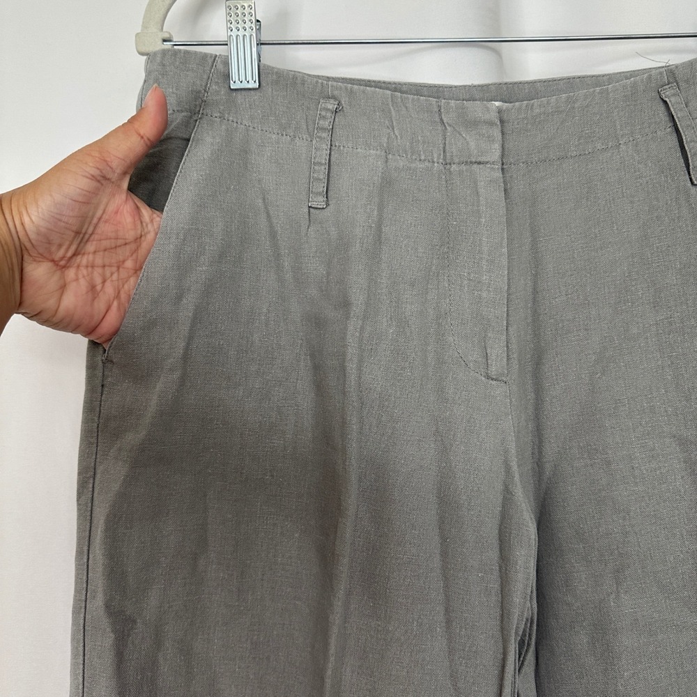 Pendleton Linen Blend Wide Leg Pants Trousers Gray Career Casual Women's Size 10 - Picture 5 of 15